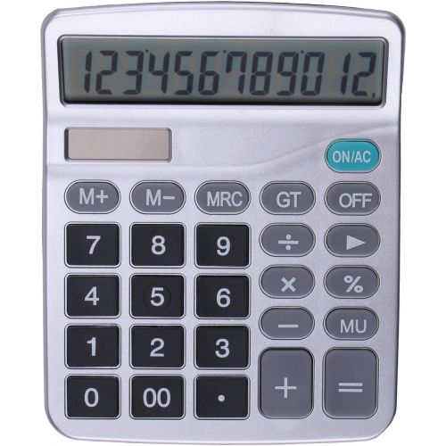 LICHAMP Desk Calculators with Big Buttons and Large Display, Office Desktop Calculator Basic 12 Digit with Solar Power and AA Battery (Included), 4 Bulk Pack