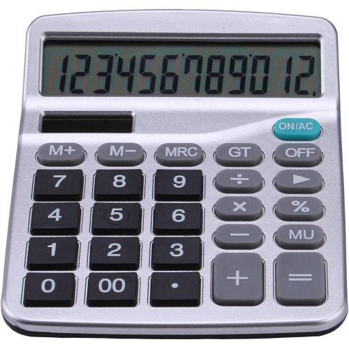  LICHAMP Desk Calculators with Big Buttons and Large Display, Office Desktop Calculator Basic 12 Digit with Solar Power and AA Battery (Included), 4 Bulk Pack