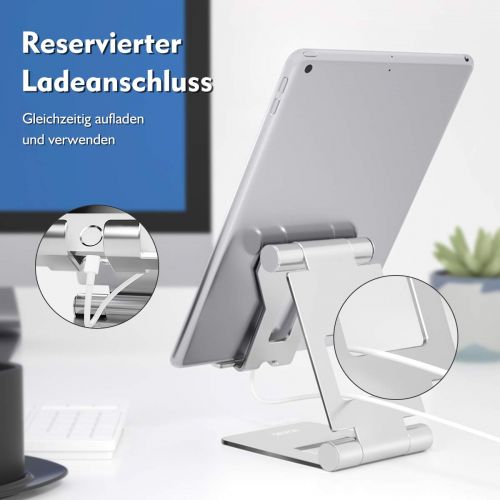  [아마존 핫딜]  [아마존핫딜]Licheers verstellbare Tablet Stander, Tisch Tablet Stand: universal Tablet Halterung kompatibel mit 2018 Pad Pro 10.5/9.7, Pad Air 2 3 4, Pad Mini 2 3 4 und Gerate von 4-13 Zoll (S
