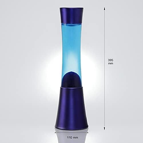  Licht-Erlebnisse LavalampeRingo in Blau 39cm gross Stimmungslicht fuer Innen Schlafzimmer Wohnzimmer E14 40W Leuchtmittel inklusive mit Schalter Retro Leuchte