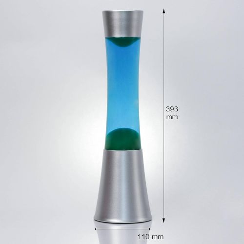  Licht-Erlebnisse Lavalampe Sandro Blau Gruen 39 cm hoch inklusive Leuchtmittel mit Kabelschalter Lavaleuchte Stimmungslicht