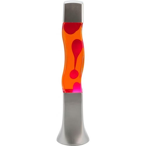  Licht-Erlebnisse Aufregende Lavalampe Rot Orange 42cm hoch Wellenform Stimmungslicht Tischlampe Jugendzimmer Wohnzimmer