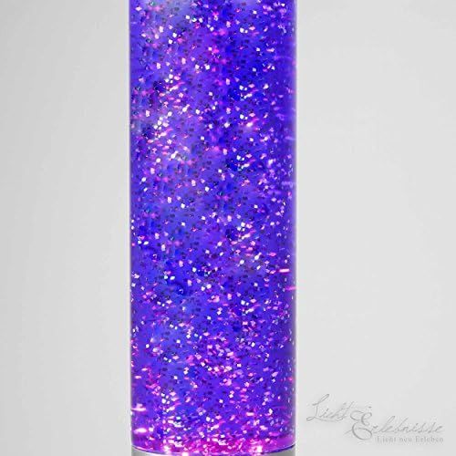  Licht-Erlebnisse Moderne Lavalampe Glitter Lila Retro Design Glas H:38cm Stimmungslicht Geschenkidee Jugendzimmer