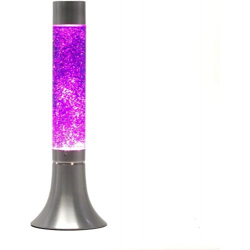  Licht-Erlebnisse Moderne Lavalampe Glitter Lila Retro Design Glas H:38cm Stimmungslicht Geschenkidee Jugendzimmer