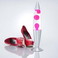 Licht-Erlebnisse Feminine Lavalampe Pink Transparent JENNY H:42cm Zylinder Party Stehleuchte Wohnzimmer Jugendzimmer