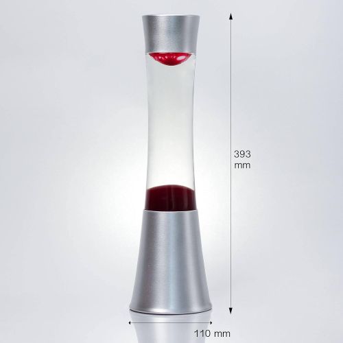  Licht-Erlebnisse Stilvolle Lavalampe Rot Wachs Klar 39cm SANDRO Tischlampe Retro Party Licht Geschenkidee Wohnzimmer
