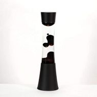 Licht-Erlebnisse Design Lavalampe in schwarz klar 39cm mit Schalter Lavaleuchten Lampen Tischlampe Retro Wohnzimmer