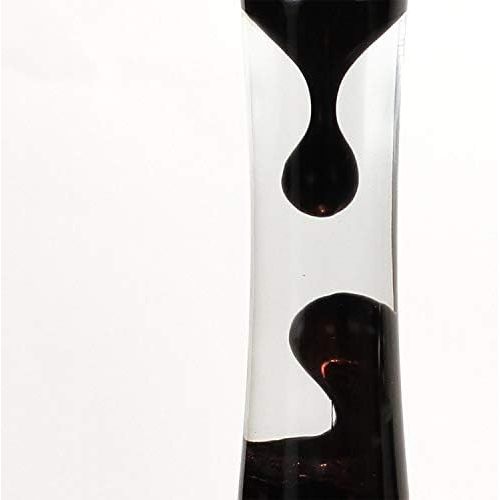  Licht-Erlebnisse Design Lavalampe in schwarz klar 39cm mit Schalter Lavaleuchten Lampen Tischlampe Retro Wohnzimmer
