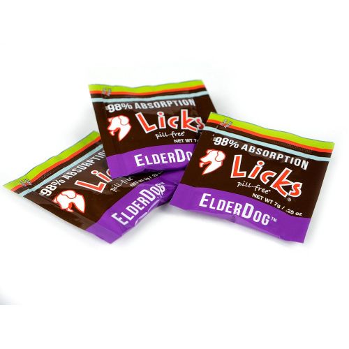  Licks Pill Free Licks - ElderDog Supplements - Omega 3 Fish Oil, Glucosamine, Methylsulfonylmethane (MSM), L-Carnitine, Coenzyme Q10, and Green Lipped Mussel