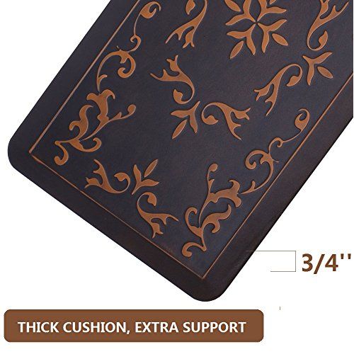  Licloud Anti-fatigue Flower Mat Non-toxic Kitchen Floor Mat Comfort Mat Desk Mat (20x39x3/4-Inch, Antique Flower Light 2)