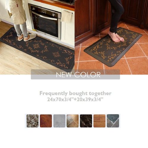  Licloud Anti-fatigue Flower Mat Non-toxic Kitchen Floor Mat Comfort Mat Desk Mat (20x39x3/4-Inch, Antique Flower Light 2)