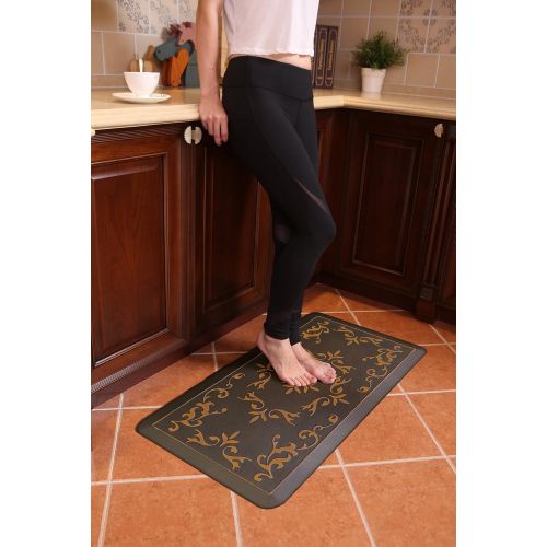  Licloud Anti-fatigue Flower Mat Non-toxic Kitchen Floor Mat Comfort Mat Desk Mat (20x39x3/4-Inch, Antique Flower Light 2)