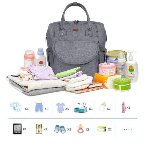  Lictin Baby Diaper Bag Backpack - Multi-Function Waterproof Nappy Changing Backpack with...