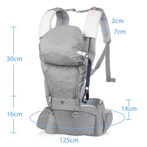  Lictin Baby Carrier 6-in-1 Ergonomic Backpack Carry with Hip Seat for Infants from 3.5KG to 20KG with 2...