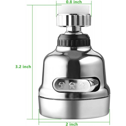  Lifbeier Movable Kitchen Faucet Head 360° Rotatable Faucet Sprayer Head Replacement Anti -Splash Tap Booster Shower and Water Saving Faucet for Kitchen