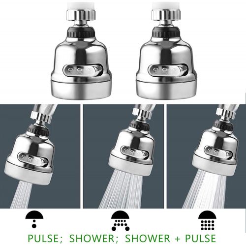  Lifbeier Movable Kitchen Faucet Head 360° Rotatable Faucet Sprayer Head Replacement Anti -Splash Tap Booster Shower and Water Saving Faucet for Kitchen