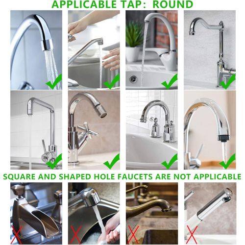  Lifbeier Movable Kitchen Faucet Head 360° Rotatable Faucet Sprayer Head Replacement Anti -Splash Tap Booster Shower and Water Saving Faucet for Kitchen