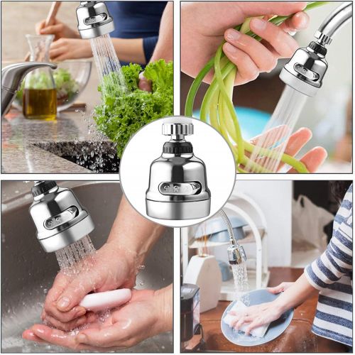  Lifbeier Movable Kitchen Faucet Head 360° Rotatable Faucet Sprayer Head Replacement Anti -Splash Tap Booster Shower and Water Saving Faucet for Kitchen