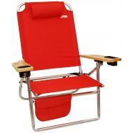 Life Big Fish Hi-Seat Aluminum Folding Heavy Duty Beach Chair w/Wide Wooden arms (300 Lbs. Capacity)