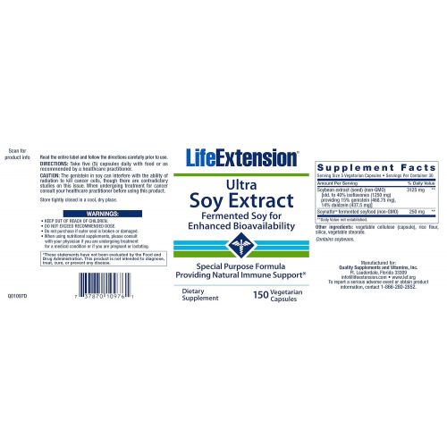  Life Extension Ultra Soy Extract 150 Vegetarian Capsules