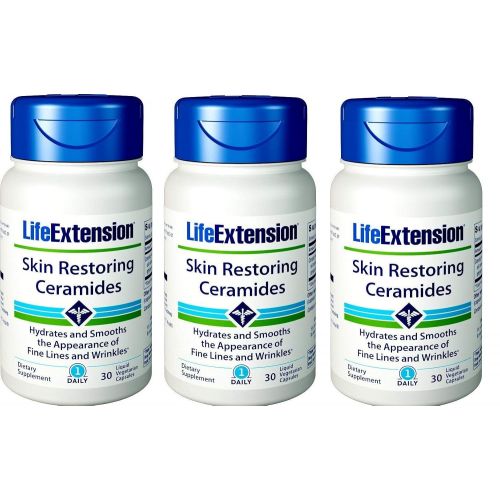  Life Extension Skin Restoring Ceramides, 30 capsules - Pack of 3