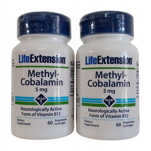  Life Extension - Methylcobalamin 5mg 60 lozenges (Pack of 2)