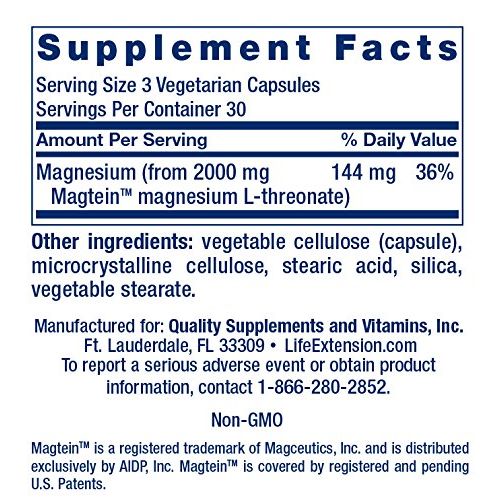  Life Extension Neuro-mag Magnesium L-threonate 90 X 3