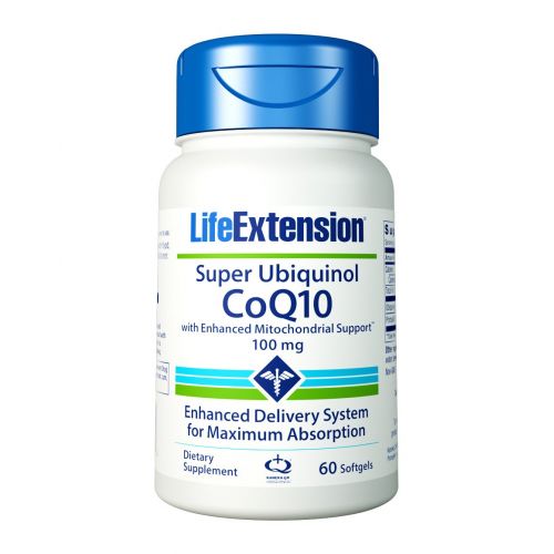  Life Extension Super Ubiquinol CoQ10 w Enhanced Mitochondrial Support 100 mg (60 Pack of 2)