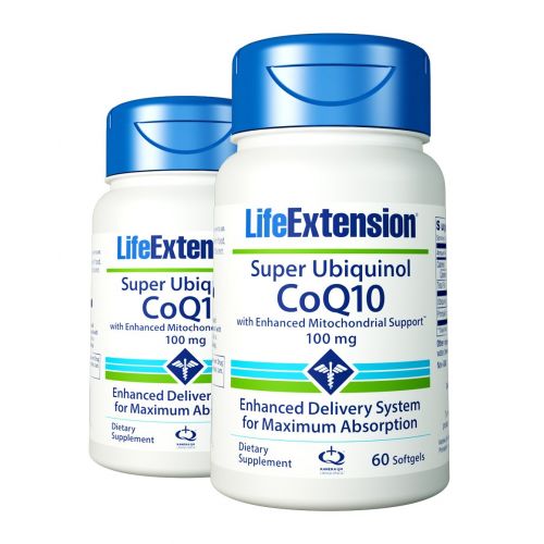  Life Extension Super Ubiquinol CoQ10 w Enhanced Mitochondrial Support 100 mg (60 Pack of 2)