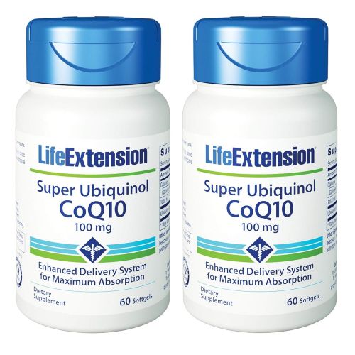  Life Extension Super Ubiquinol CoQ10, 100 mg, Softgels, 60-Count (2 Packs )