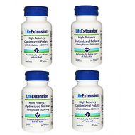 Life Extension High Potency Optimized Folate L-Methylfolate 5000 mcg 30 vegetarian tablets - 4-Pak