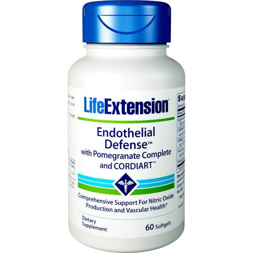  Life Extension Endothelial Defense with Pomegranate Complete and Cordiart, 60 Softgels