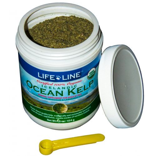  Life Line Pet Nutrition Organic Ocean Kelp Supplement for Skin & Coat, Digestion, Teeth & Gums in Dogs & Cats, 8-Ounce