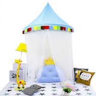 [아마존베스트]LifeEase Baby Bed Canopy, Princess Hanging Play Tent, Round Hoop Crib Netting for Bedroom Decoration, Study Indoor Reading Corner, Children Play Tent Castle (Dark Blue)