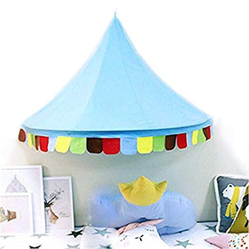  [아마존베스트]LifeEase Baby Bed Canopy, Princess Hanging Play Tent, Round Hoop Crib Netting for Bedroom Decoration, Study Indoor Reading Corner, Children Play Tent Castle (Dark Blue)