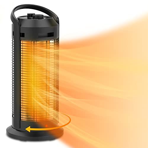  LifePlus Electric Tower Space Heater, 1500W Portable Oscillating Infrared Heater for Indoor Use with Digital Knob Thermostat, 75° Wide Oscillation, Overheating & Tip-Over Protection, Super