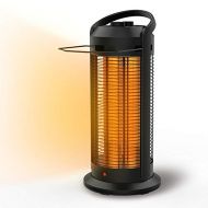 LifePlus Electric Infrared Space Heater, 70° Oscillating Radiant Tower Heater with Tip-Over and Overheat Protection, 2 Heating Modes for Office Home Patio, 1500W