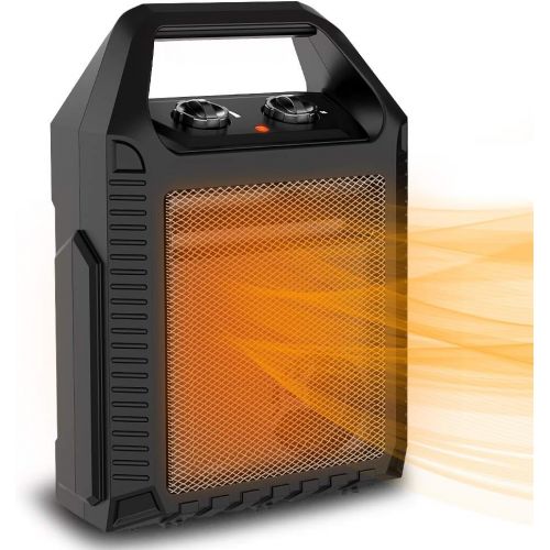  LifePlus Electric Garage Heater Space Heater Fast Heating, Adjustable Thermostat Flame Retardant ABS, Tip-over & Overheating Protection Small Desk Heater for Indoor Use Office, Hom