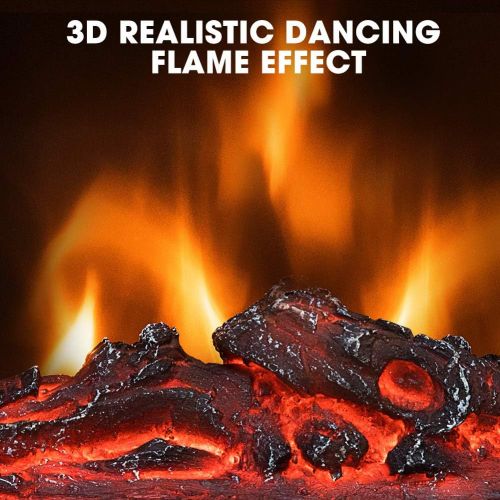  LifePlus Electric Fireplace Stove, Space Heater for Indoor Use, Fireplace Heater with Realistic Flame Effect, Portable & Overheat Protection, Style Retro Freestanding Bedroom Fireplace Heat