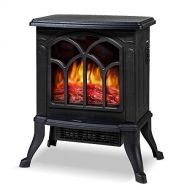 LifePlus Electric Fireplace Stove, Space Heater for Indoor Use, Fireplace Heater with Realistic Flame Effect, Portable & Overheat Protection, Style Retro Freestanding Bedroom Fireplace Heat