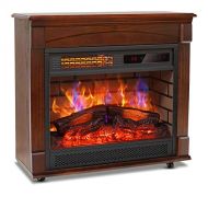 LifePlus Wood Electric Fireplace Mantel Heater, 27 Indoor Freestanding Fireplace Stove Infrared Heater with Log Set Adjustable Led Flame Remote Control Wheels Digital Display 3 Heater Mode,