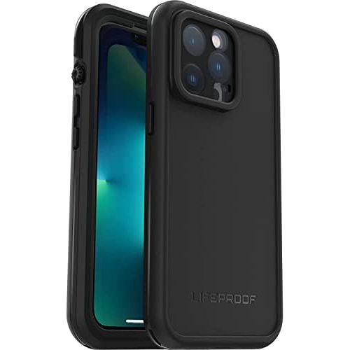  LifeProof iPhone 13 Pro (ONLY) FR? Series Case - BLACK, waterproof IP68, built-in screen protector, port cover protection, snaps to MagSafe