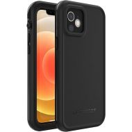 LifeProof IPhone 12 (ONLY, Not Compatible with IPhone 12 Pro) FRE Series Case - BLACK, Waterproof IP68, Built-in Screen Protector, Port Cover Protection, Snaps to MagSafe