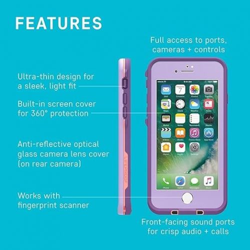  LifeProof FR? Series Waterproof Case for iPhone SE (3rd and 2nd Gen) & iPhone 8/7 (Only - Not Plus) with Cleaning Cloth - Non-Retail Packaging - Drop in (Abyss/Lime/Stormy Weather)