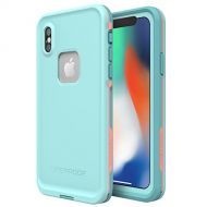 LifeProof Lifeproof FR SERIES Waterproof Case for iPhone X (ONLY) - Retail Packaging - WIPEOUT (BLUE TINT/FUSION CORAL/MANDALAY BAY)