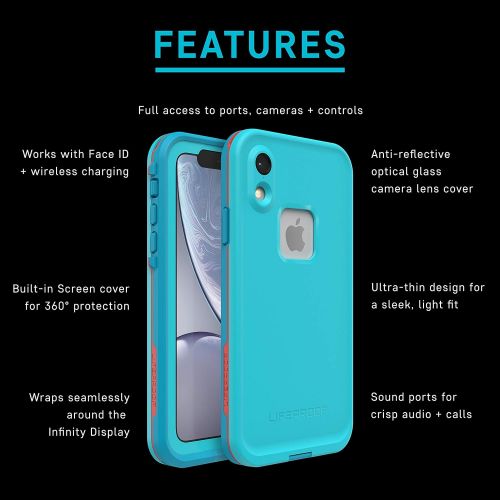  Lifeproof FR SERIES Waterproof Case for iPhone Xs - Retail Packaging - TIKI (FAIR AQUA/BLUE TINT/LIME)