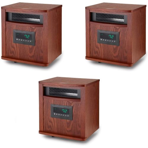  Lifesmart 6 Element 1500W Portable Infrared Quartz Mica Space Heater (3 Pack)