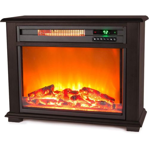 LifeSmart Dark Walnut Fireplace Heater
