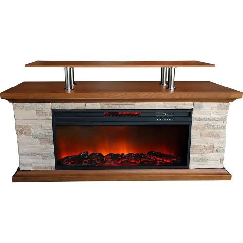  LifeSmart 60 Inch Media Fireplace, White