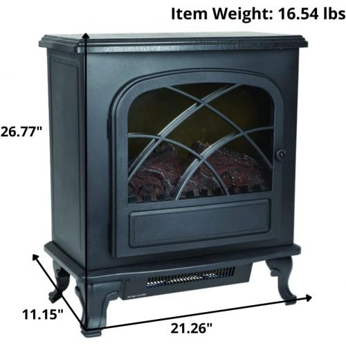  LifeSmart Infrared Electric Fireplace Stove Heater with Remote - L21.26 x W11.15 x H26.77 inches